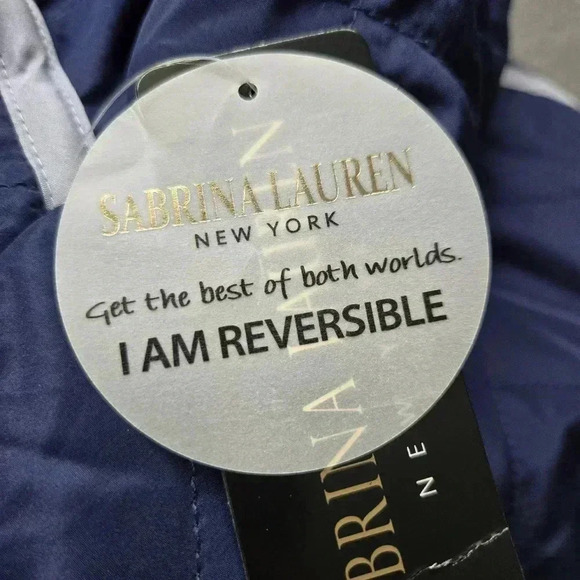 Sabrina Lauren Reversible Quilted Jacket Floral/ Blue Size 3XL - Picture 10 of 10